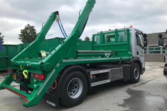 Scania voertuig op LNG met VDL portaalarm installatie